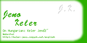 jeno keler business card